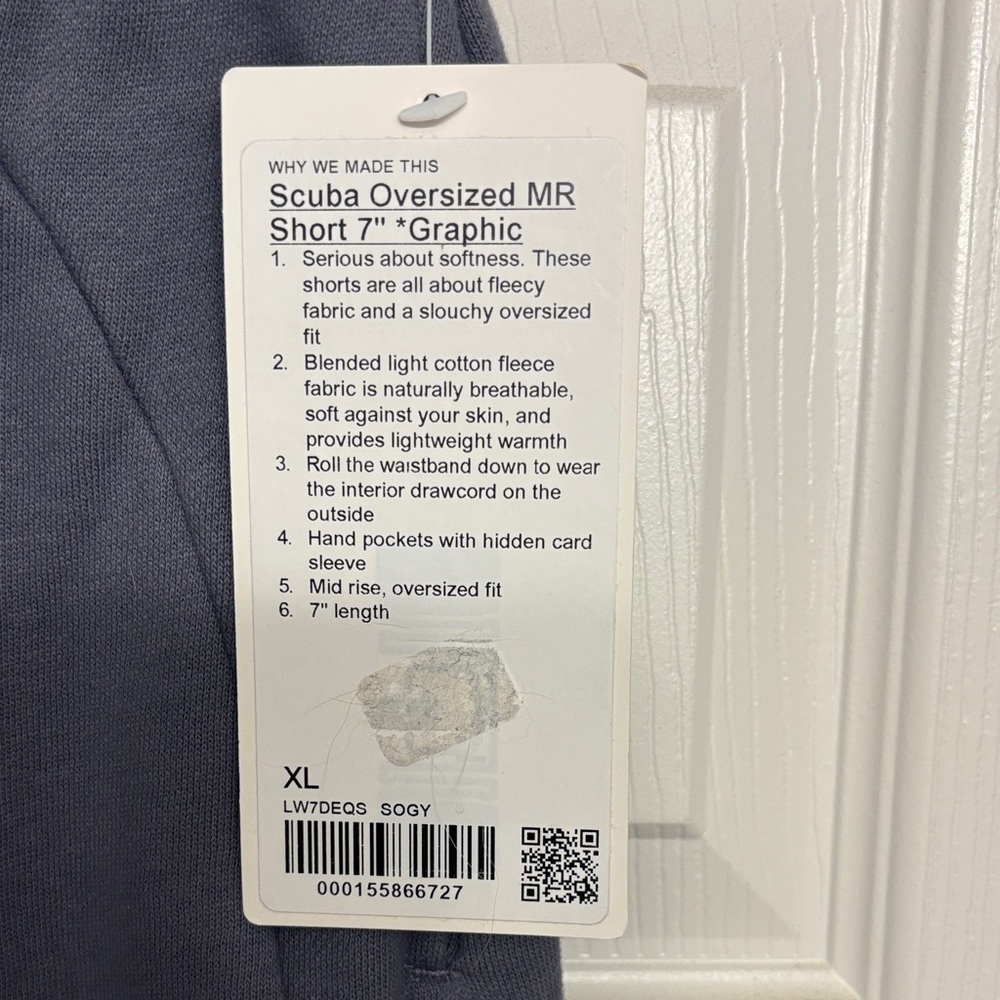 LULULEMON NWT Scuba Oversized MR Short 7” Graphic in Solar Gray XL - Picture 2 of 7